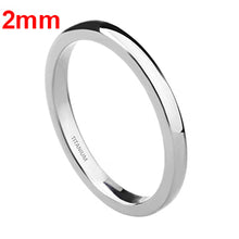 Load image into Gallery viewer, 2mm/4mm/6mm Polished Silver Titanium Ring Women Smooth Wedding Band Minimalism Simple Stacking Rings Female Fashion Jewelry